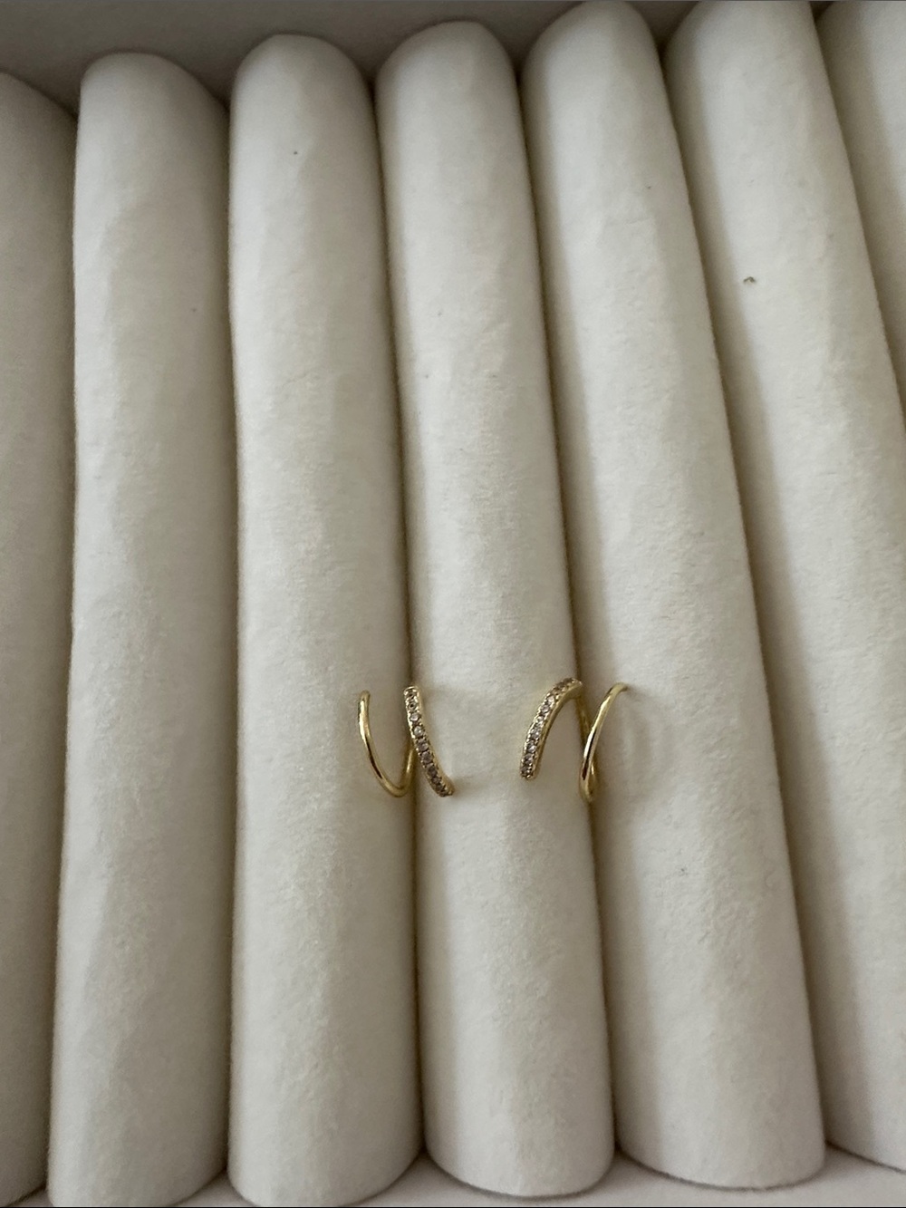 Uncommon James Gold Pave Spiral Ear Climbers